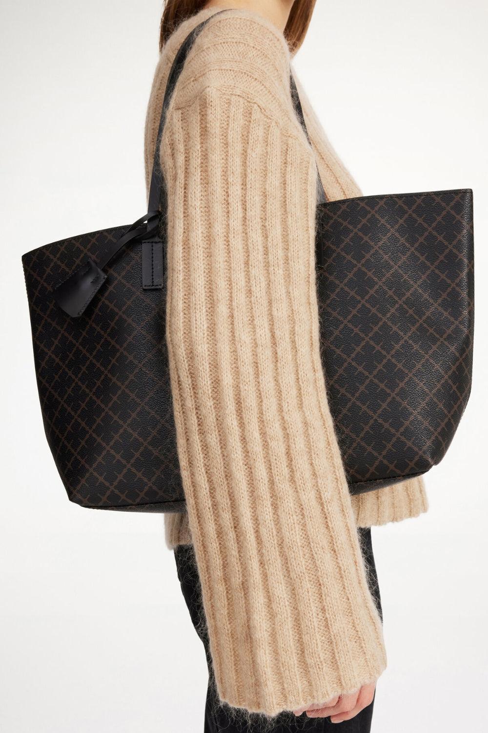 Abigail printed Tote Bag Dark Chocolate