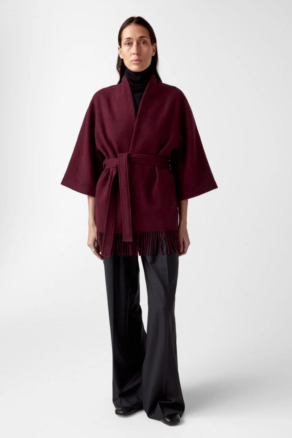 Akila Lambswool Jacket Burgundy