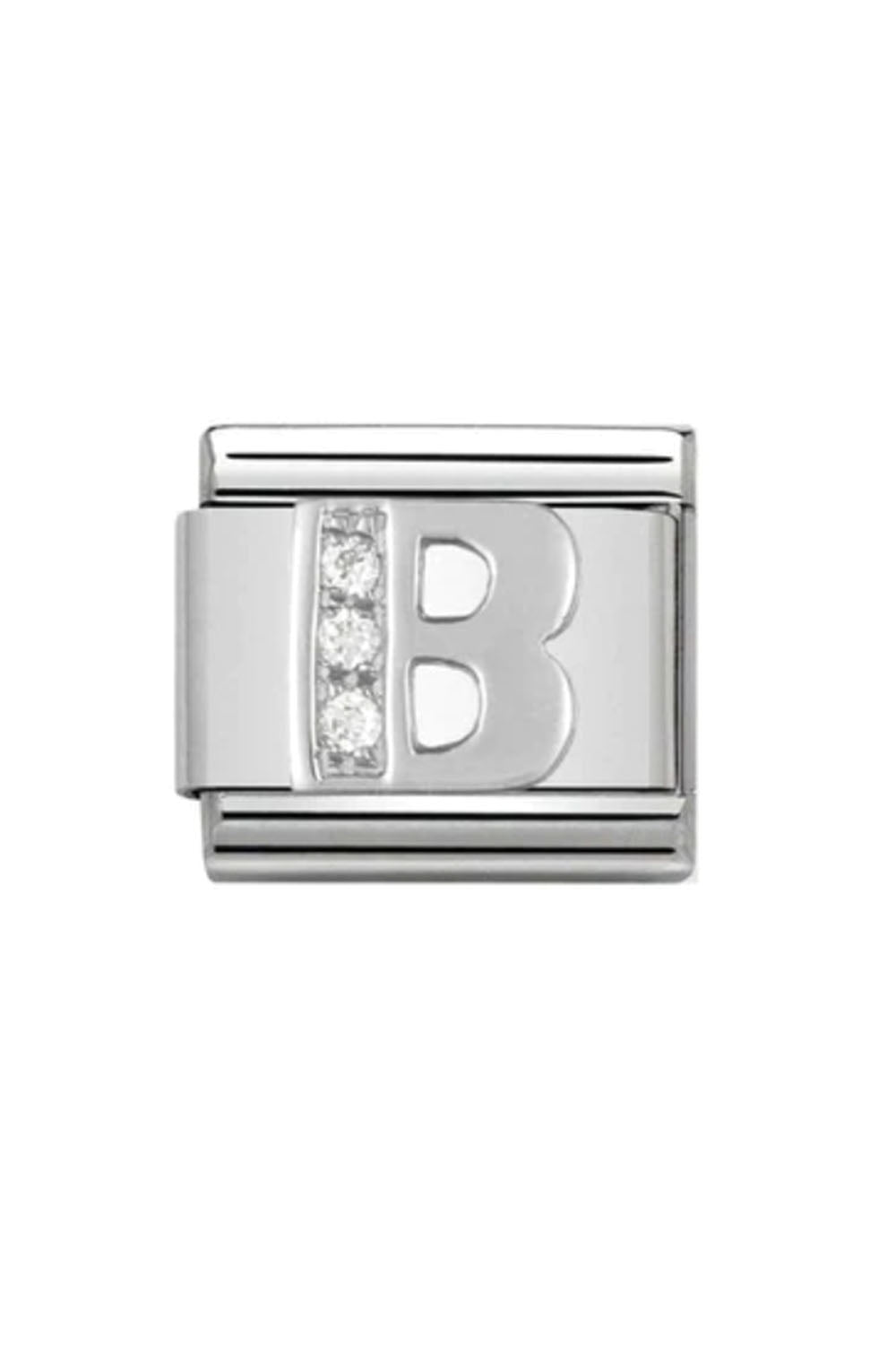 Alphabet 925 sterling Silver with CZ B
