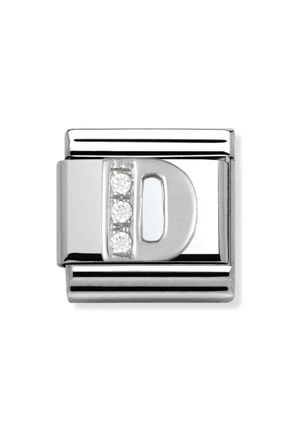 Alphabet 925 sterling Silver with CZ D