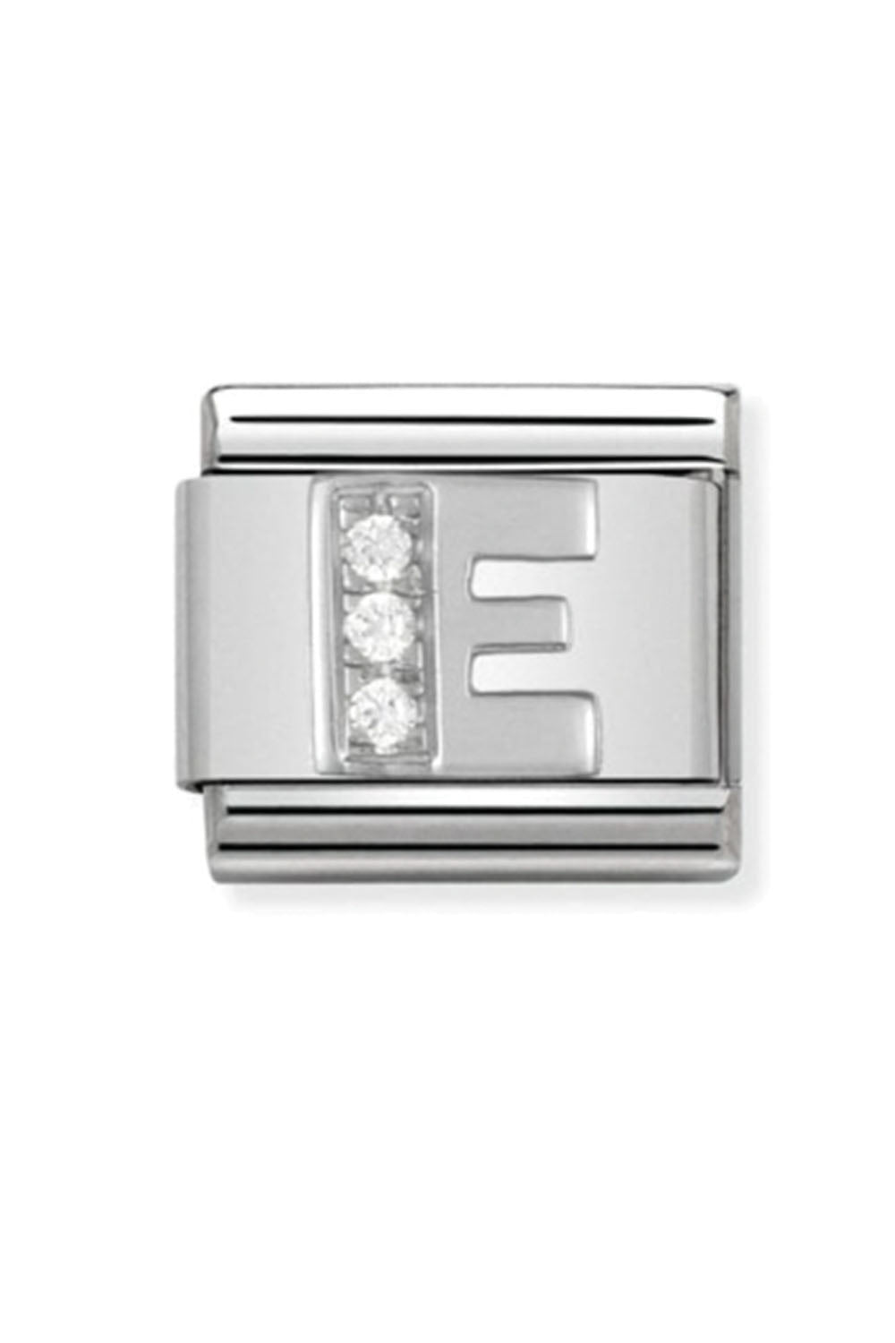 Alphabet 925 sterling Silver with CZ E