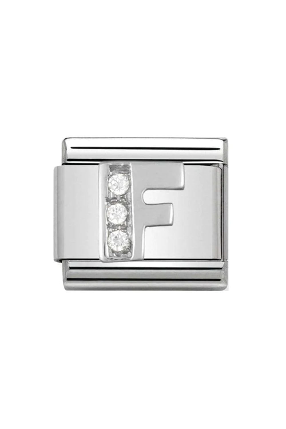 Alphabet 925 sterling Silver with CZ F