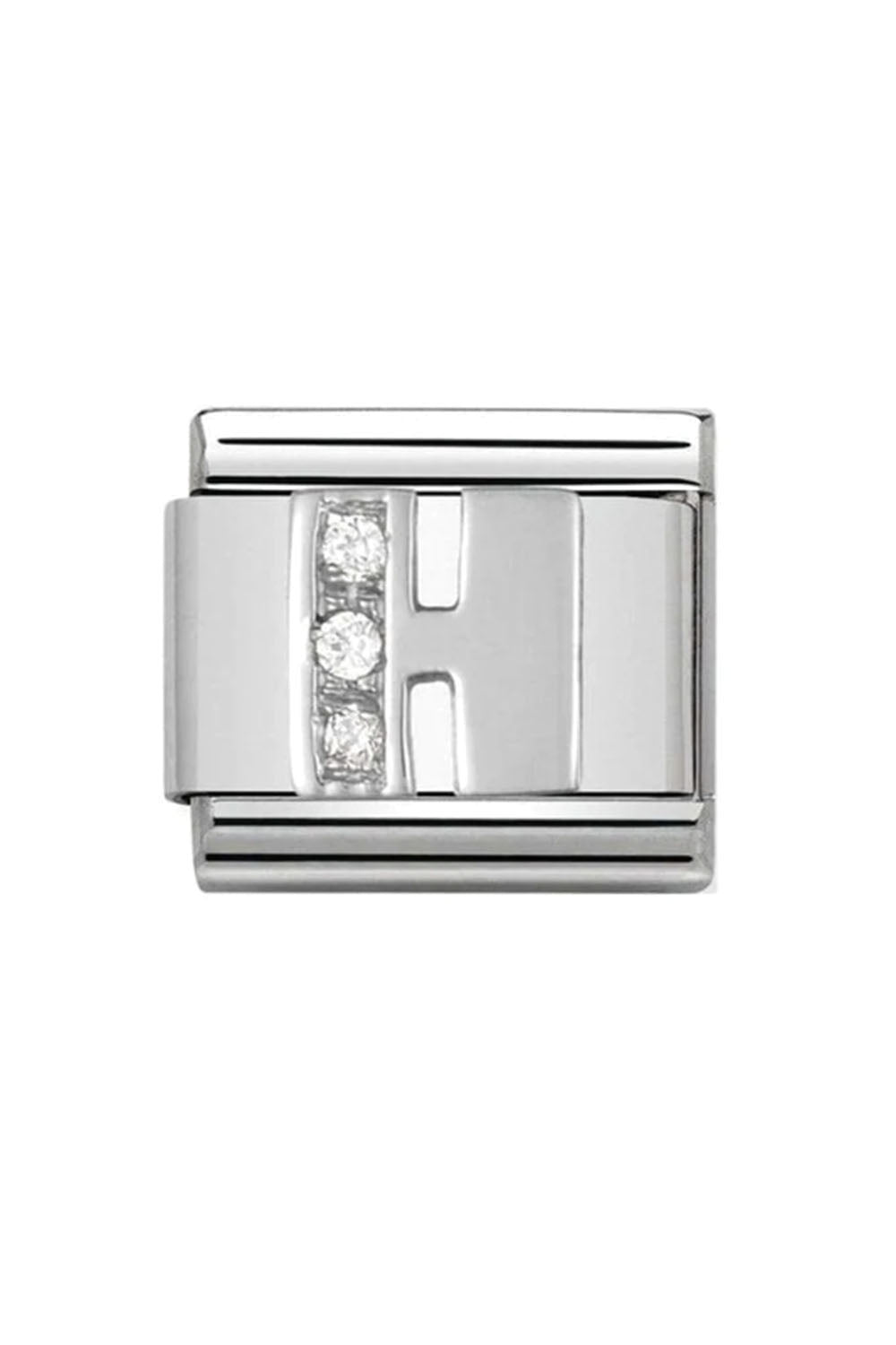 Alphabet 925 sterling Silver with CZ H