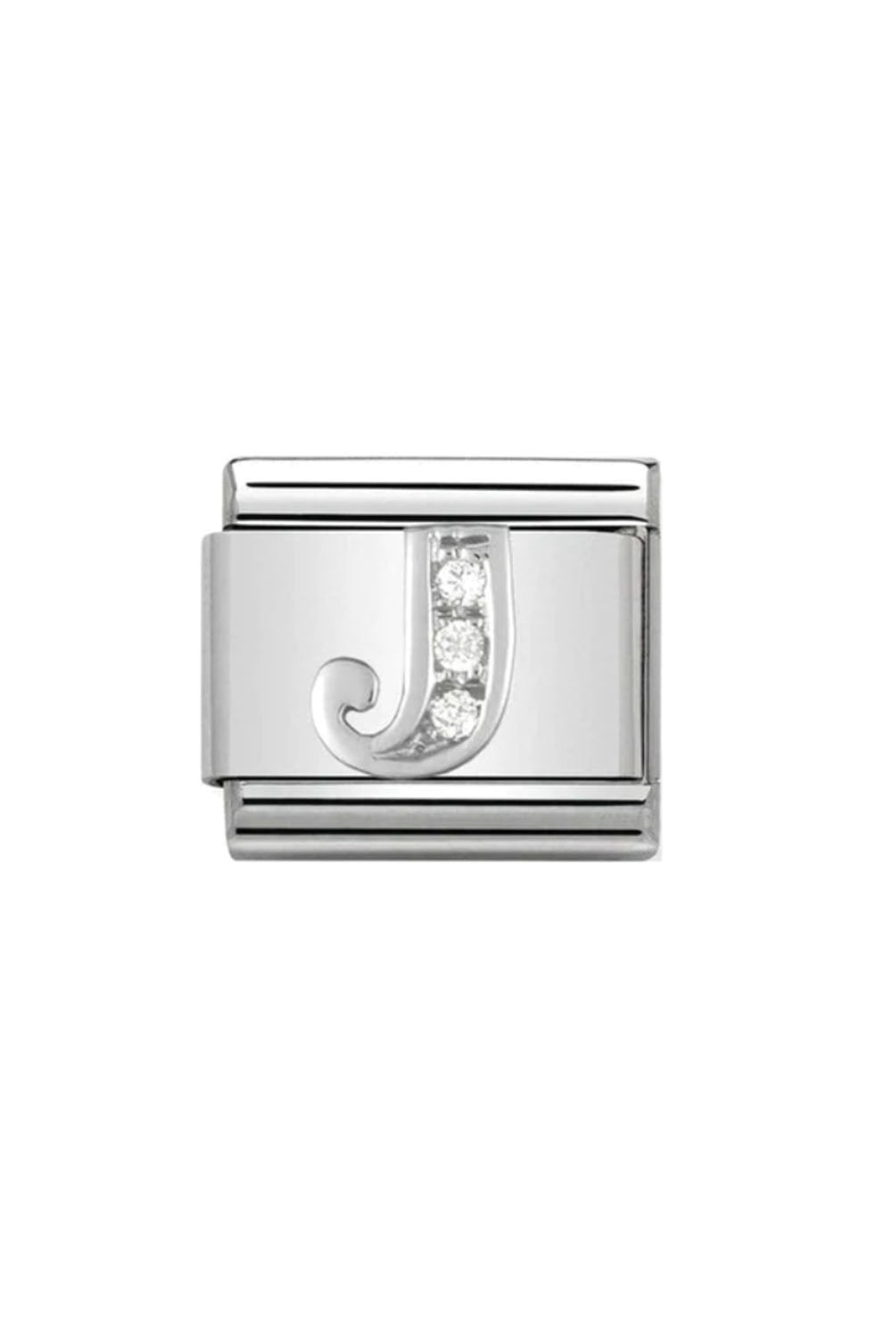 Alphabet 925 sterling Silver with CZ J