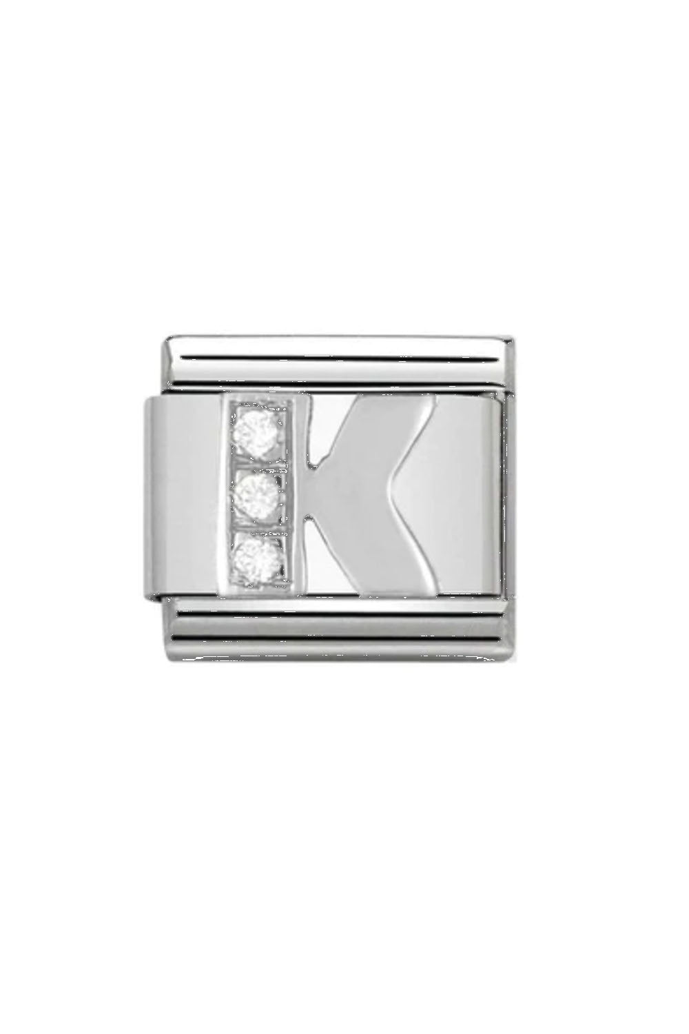 Alphabet 925 sterling Silver with CZ K