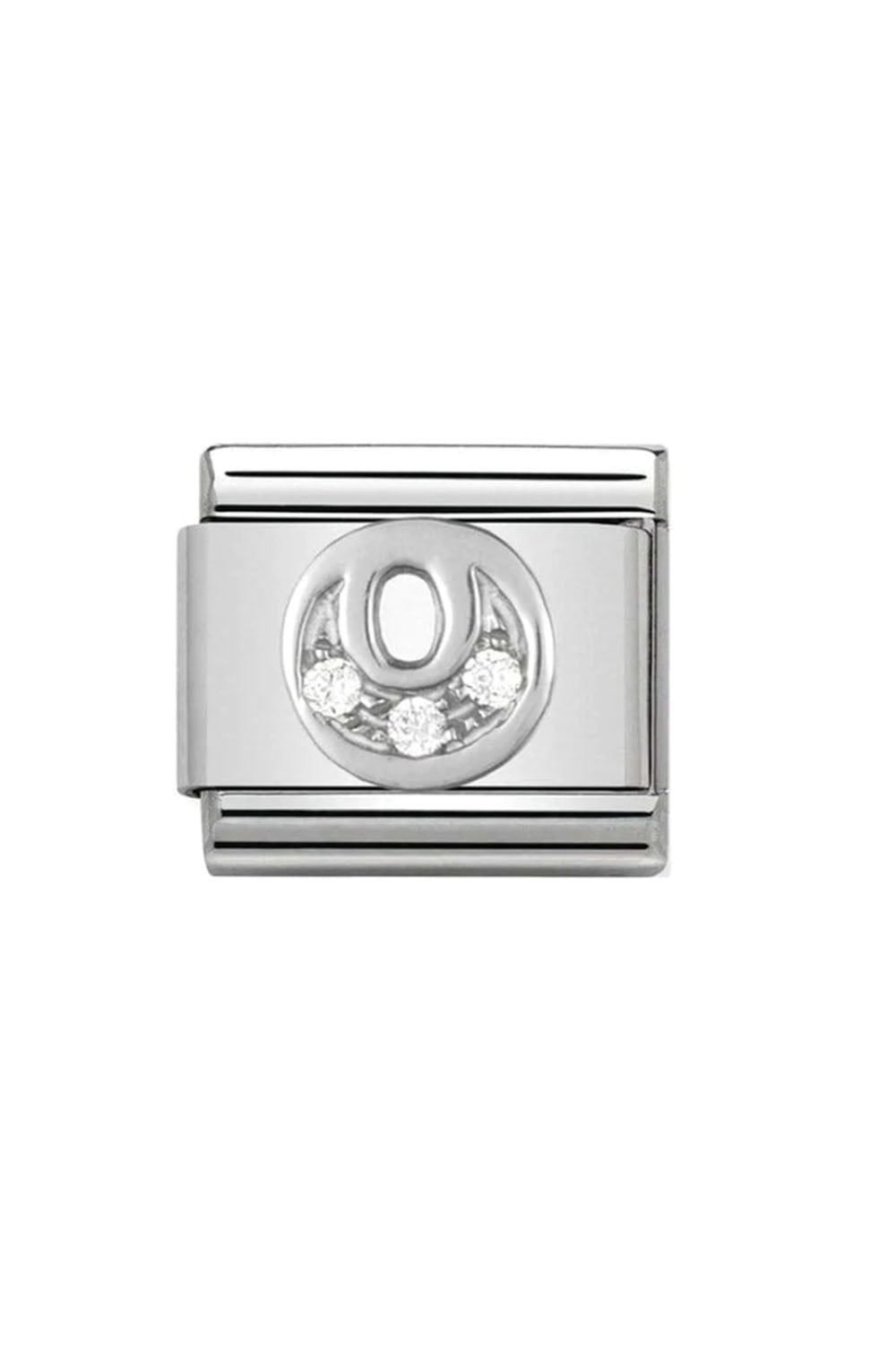 Alphabet 925 sterling Silver with CZ O