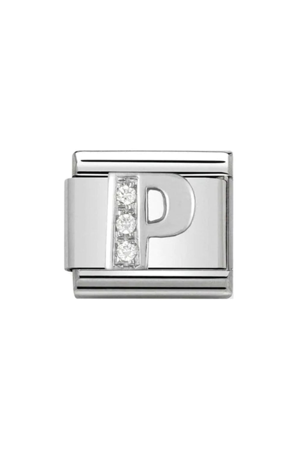 Alphabet 925 sterling Silver with CZ P
