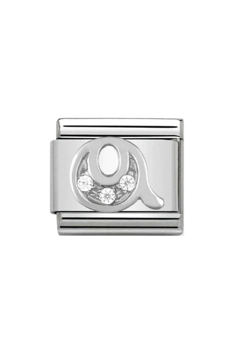 Alphabet 925 sterling Silver with CZ Q