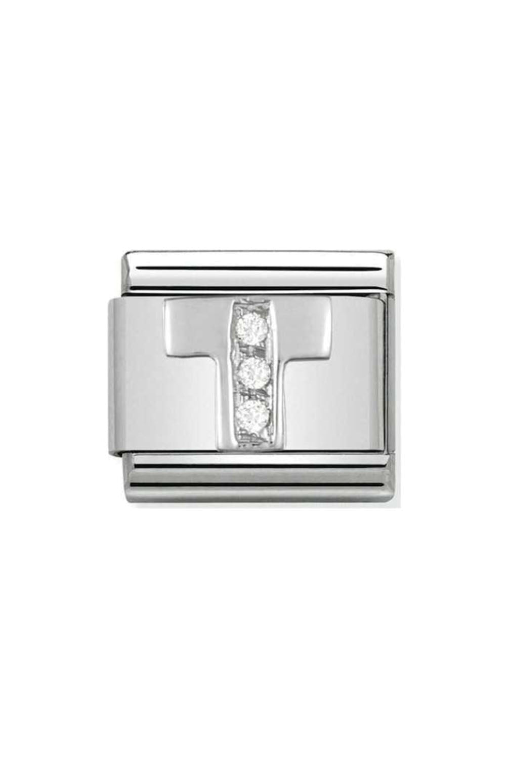 Alphabet 925 sterling Silver with CZ T