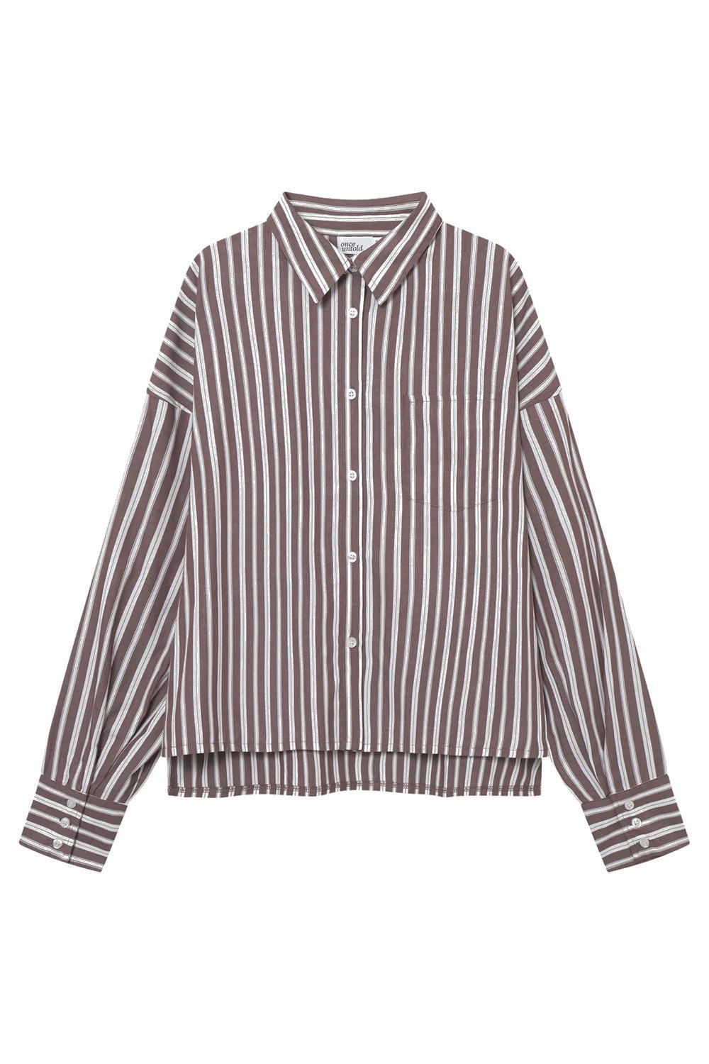 Alvi Boxy Shirt Plum Stripe