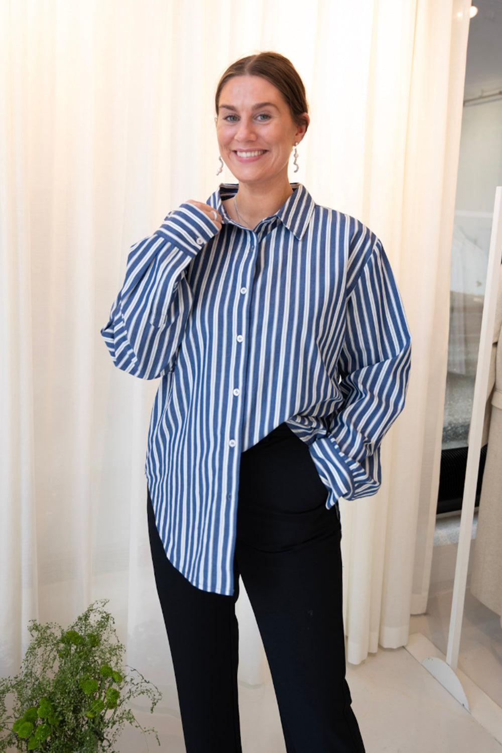 Alvi Oversized Shirt Blue Stripe