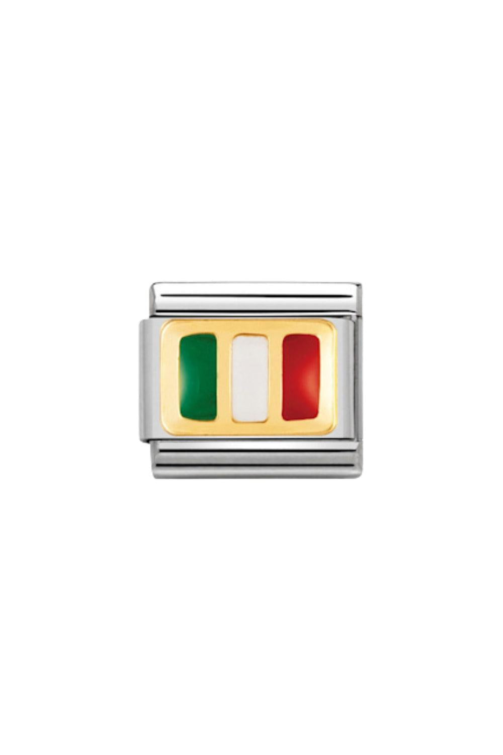 America 18k Gold & enamel Italy