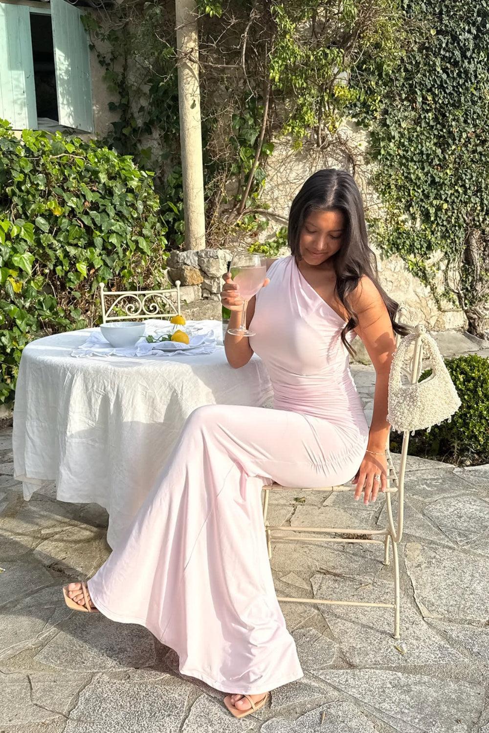 AndreaIC Satin Dress Pink
