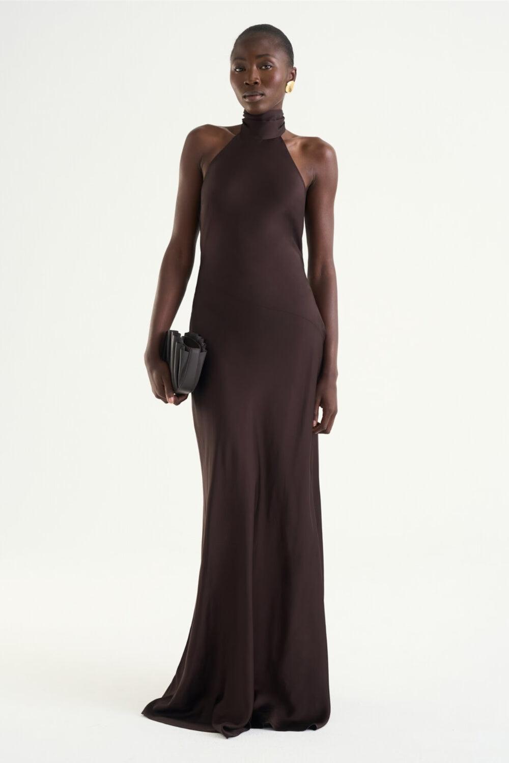 Anemone Dress Mocha Brown