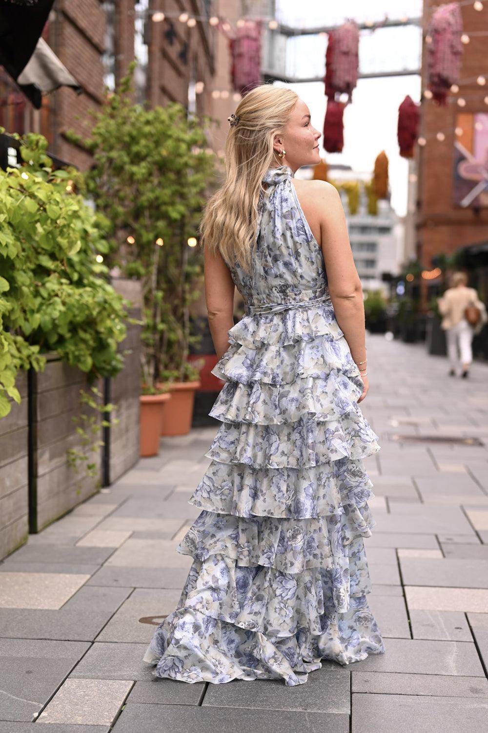 Angel Maxi Dress halterneck Midnight Bloom