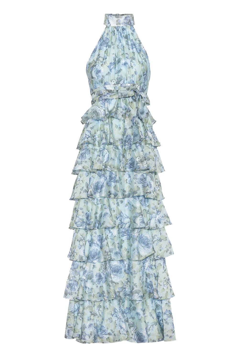 Angel Maxi Dress halterneck Midnight Bloom