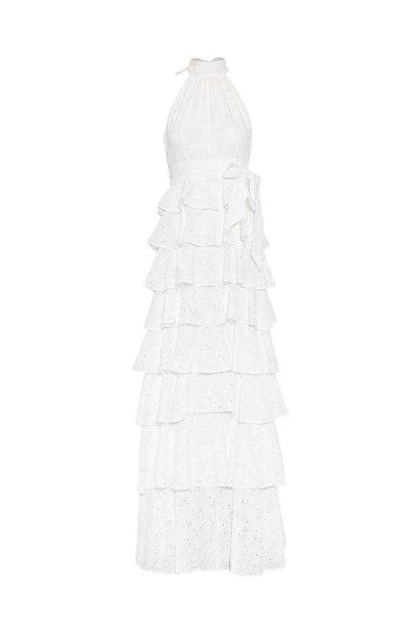 Angel Maxi Dress halterneck White