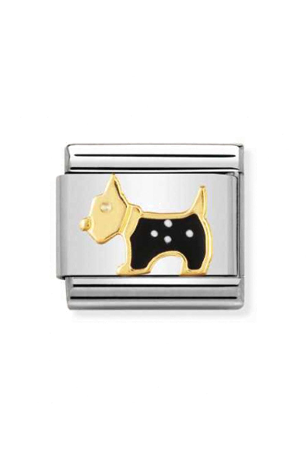 Animals 18k Gold & enamel Terrier Dog