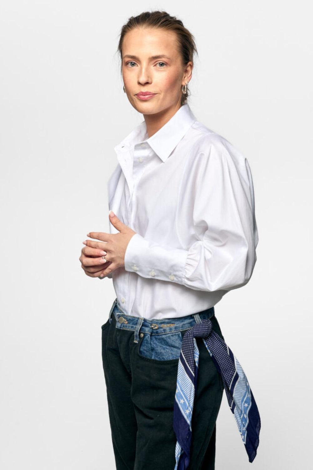 Anne Solid Shirt White