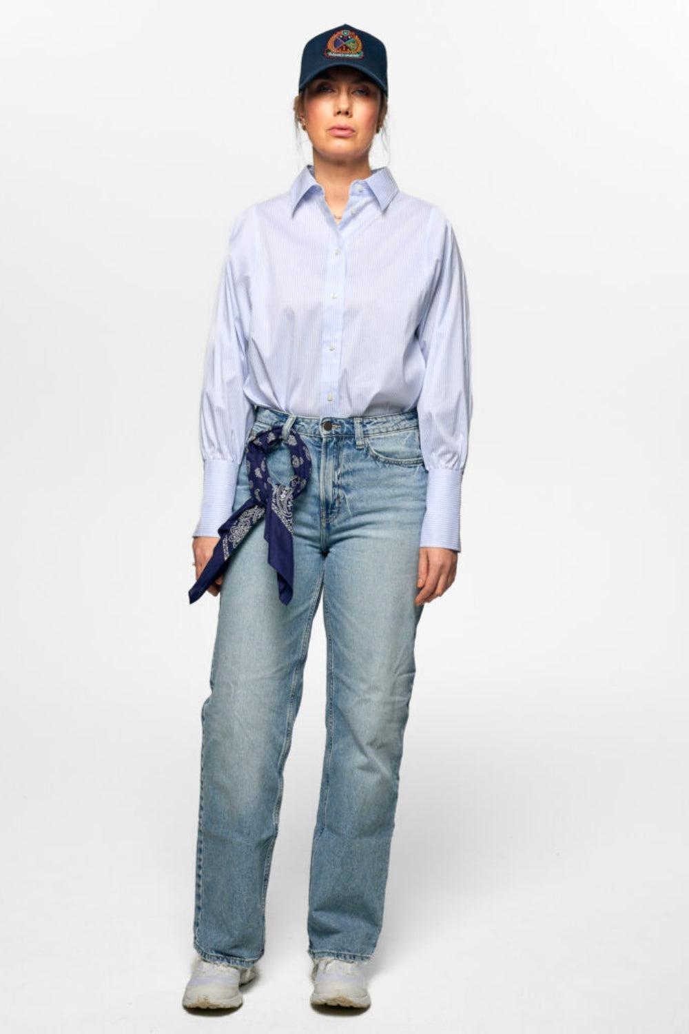 Anne Striped Shirt White/Navy