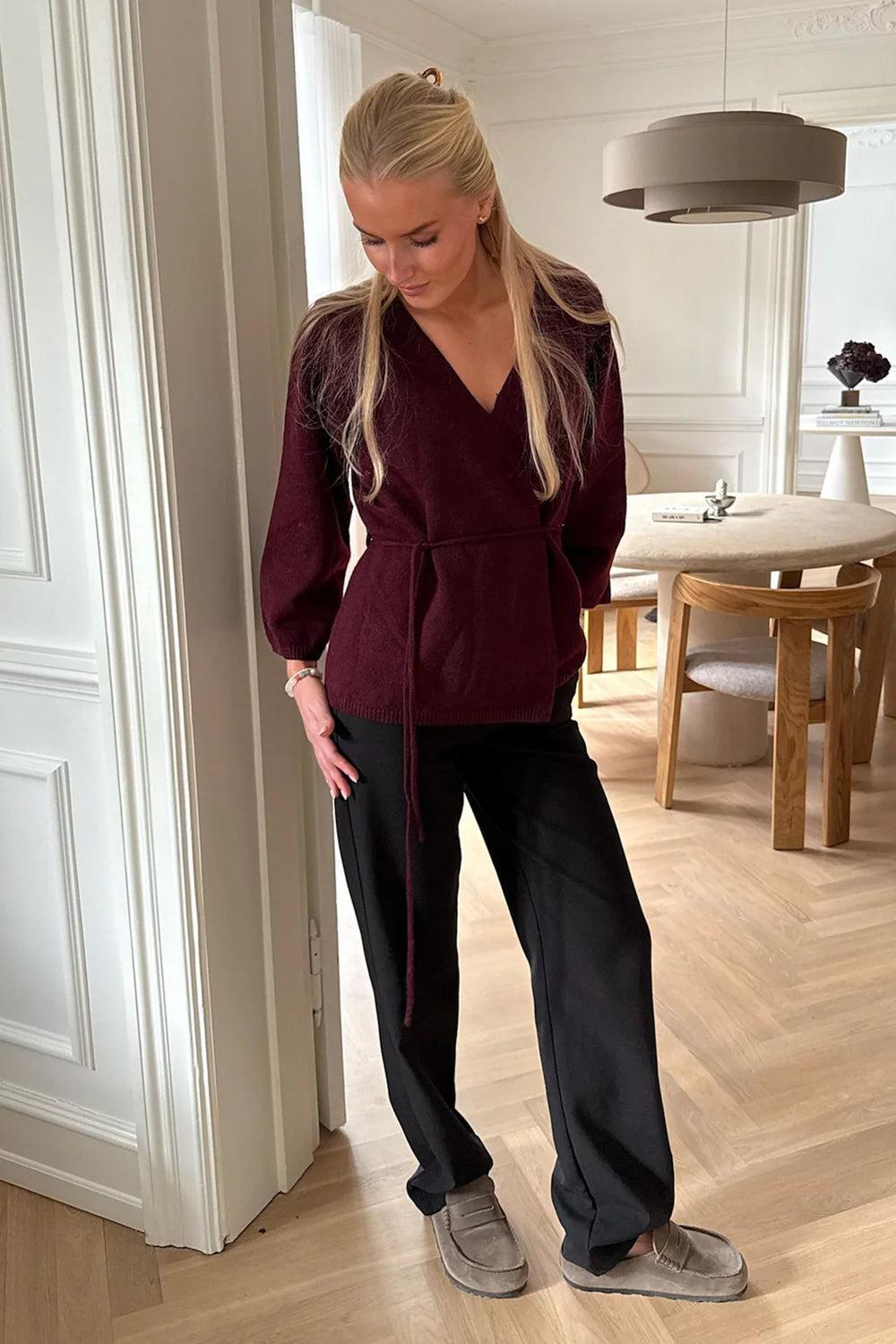 AnneIC Cardigan Bordeaux