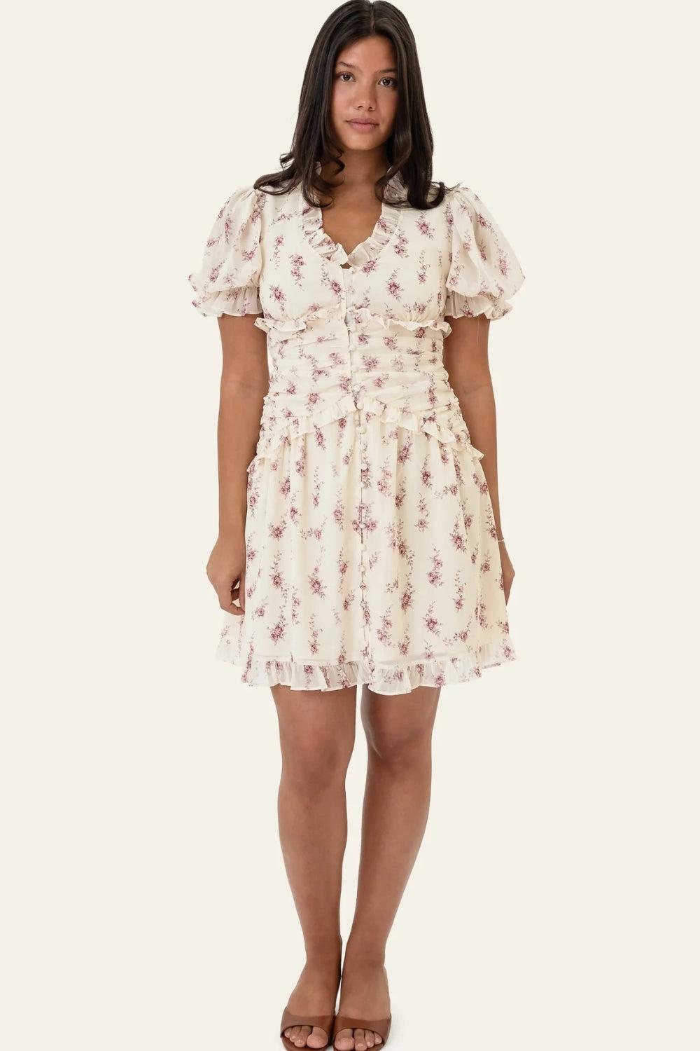 ArielIc Dress Off White Vintage Rose