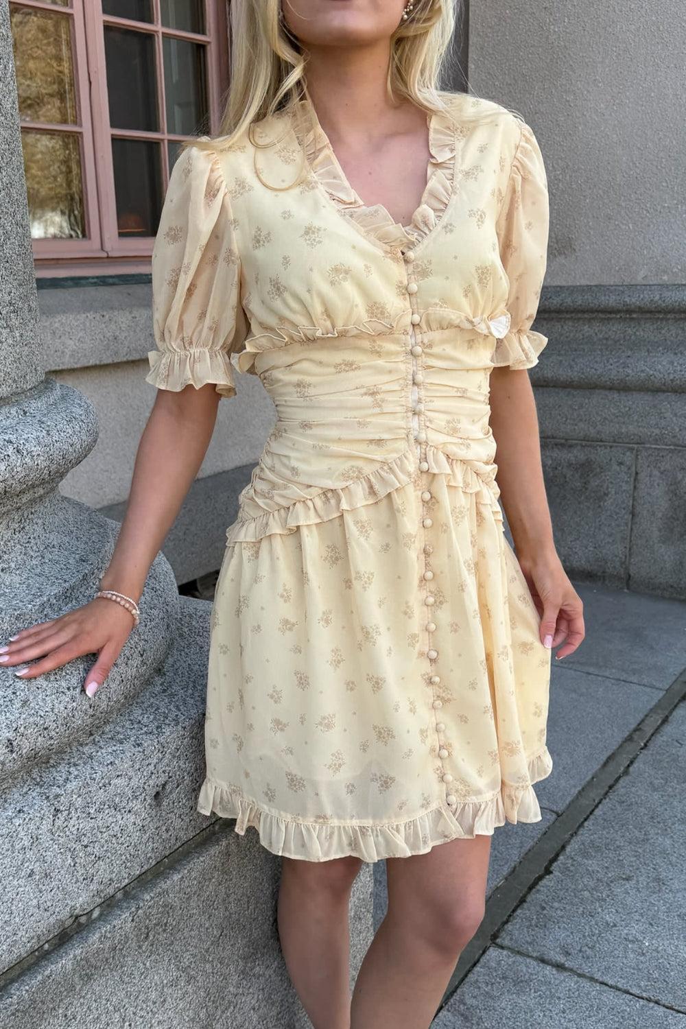 ArielIc Dress Yellow flower Print