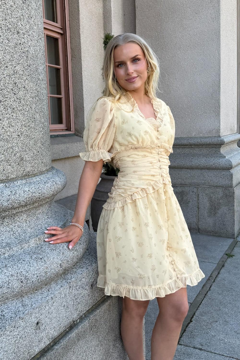 ArielIc Dress Yellow flower Print