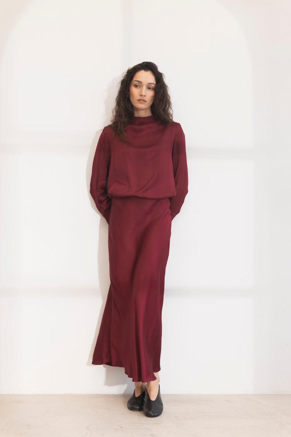Arlene Blouse Dark Red