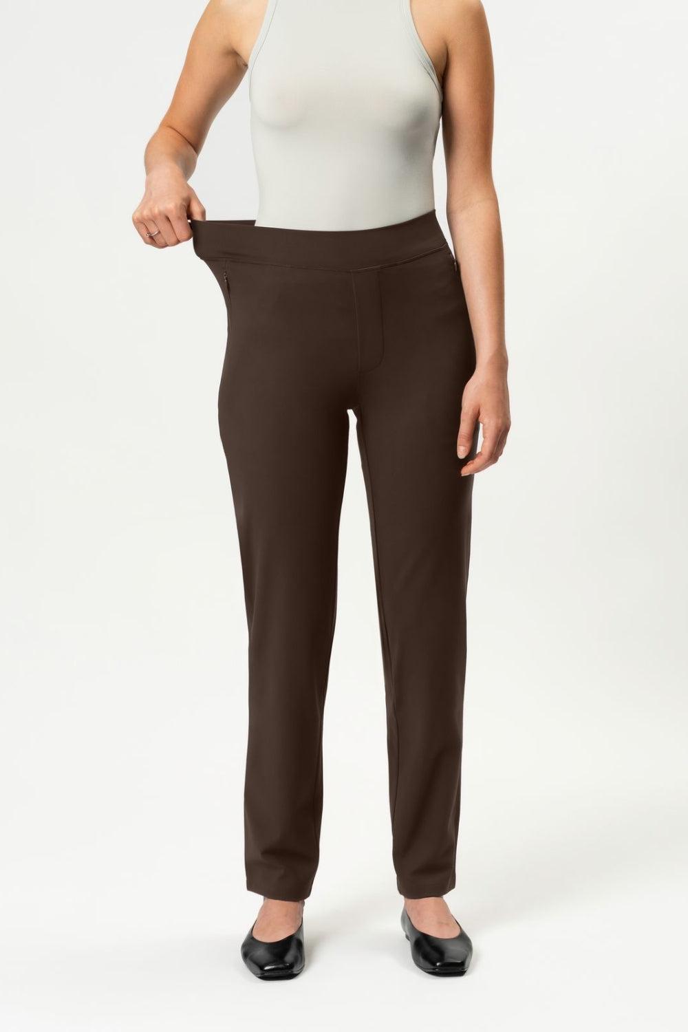 Asana Slim Pant Brown 30"