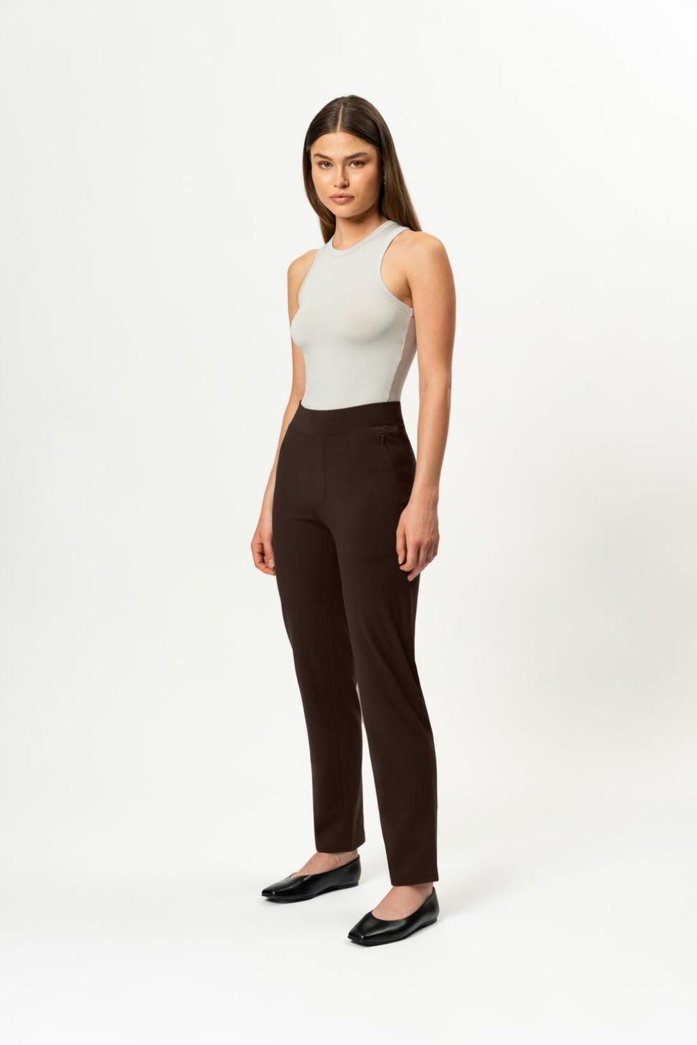 Asana Slim Pant Brown 30"