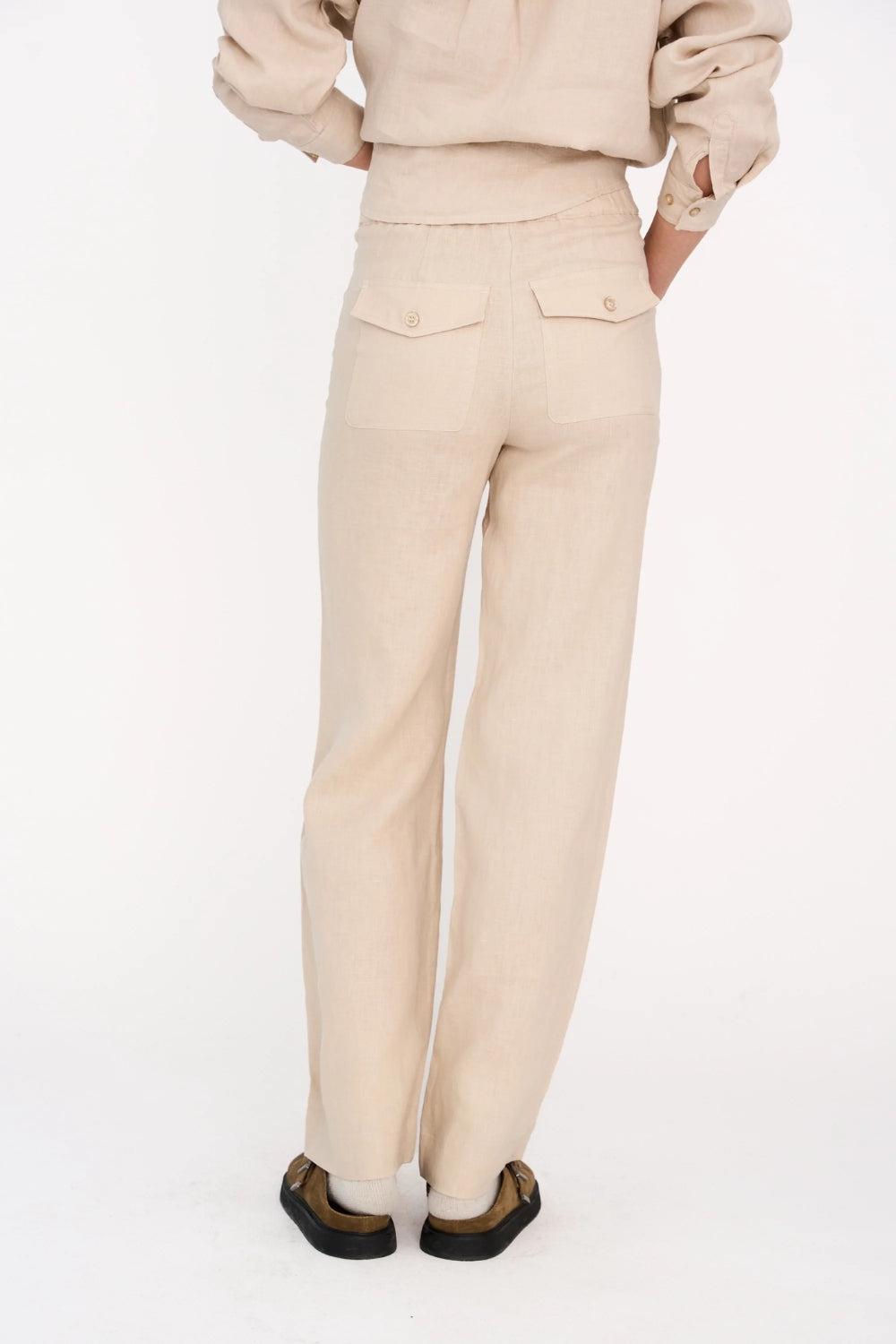 Augusta 70`s Linen Pant Stone Beige