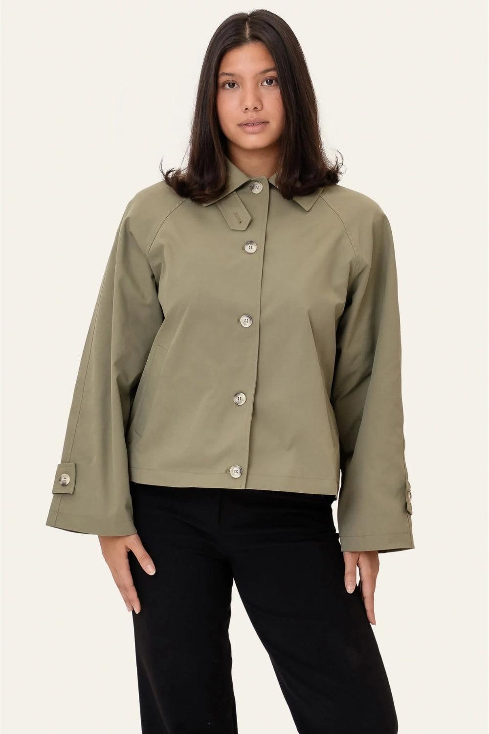 AvaIc Short Trenchcoat Dark Khaki
