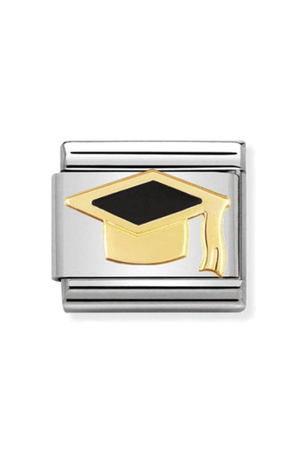 BACK TO SCHOOL 18k Gold & enamel Black Graduate Hat