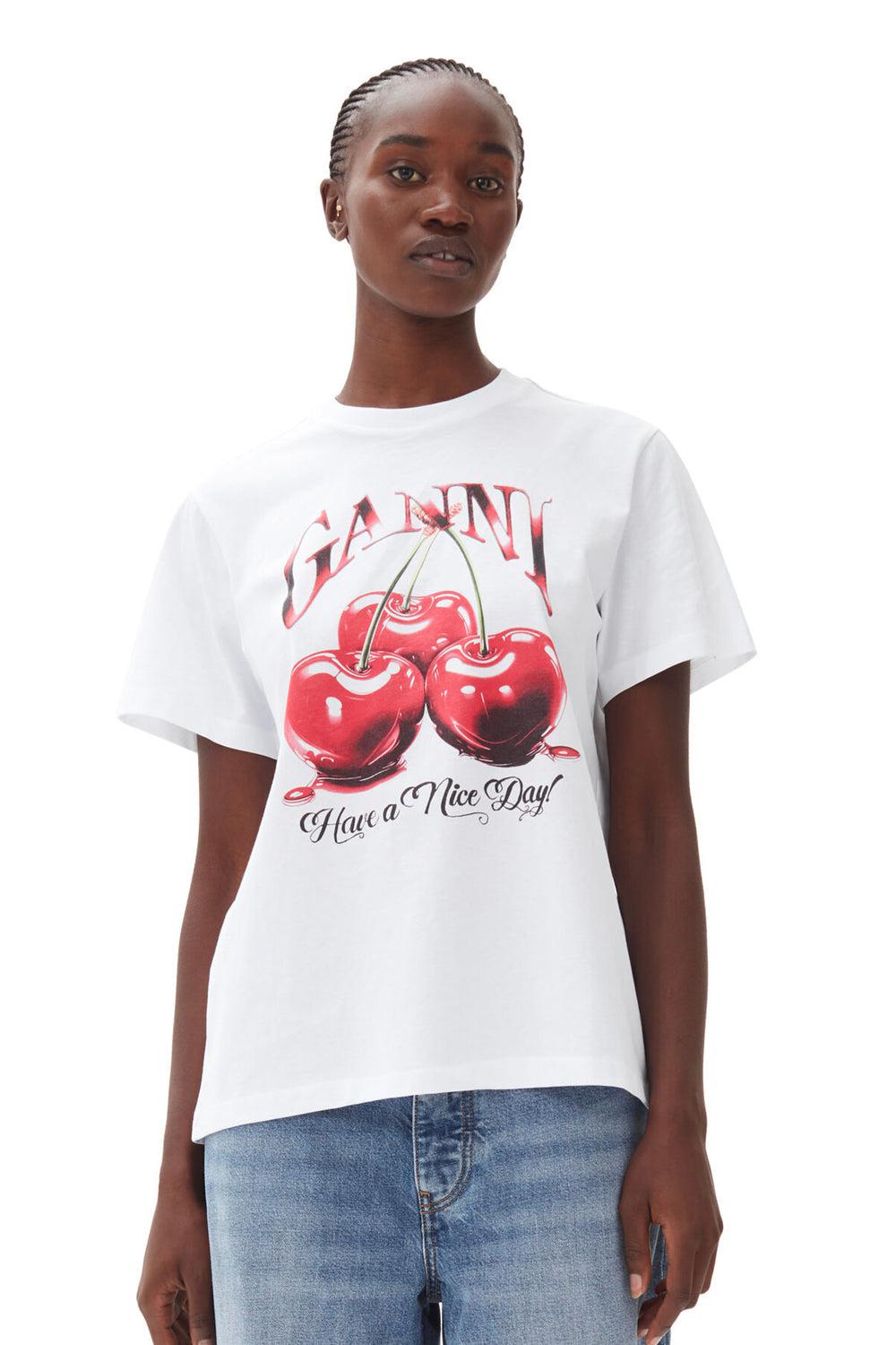 Basic Jersey Cherry Relaxed T-shirt Bright White