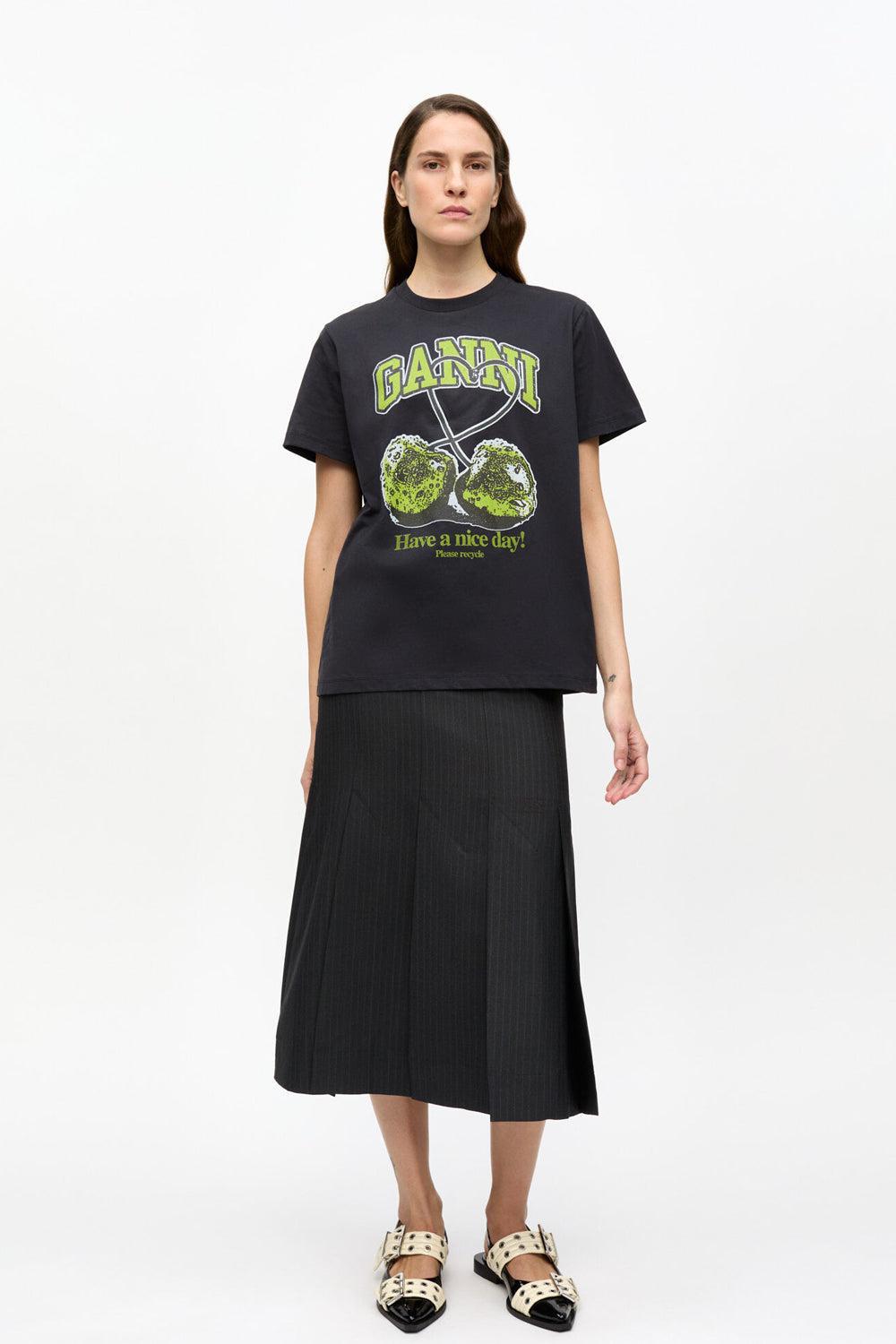 Basic Jersey Cherry Relaxed T-shirt Phantom Green