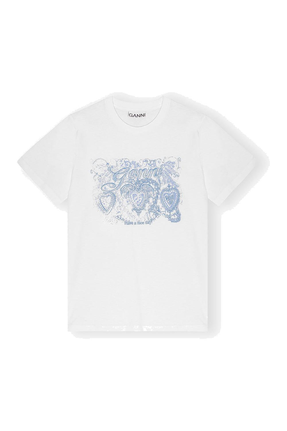 Basic Jersey Tattoo Lace Relaxed T-shirt Bright White