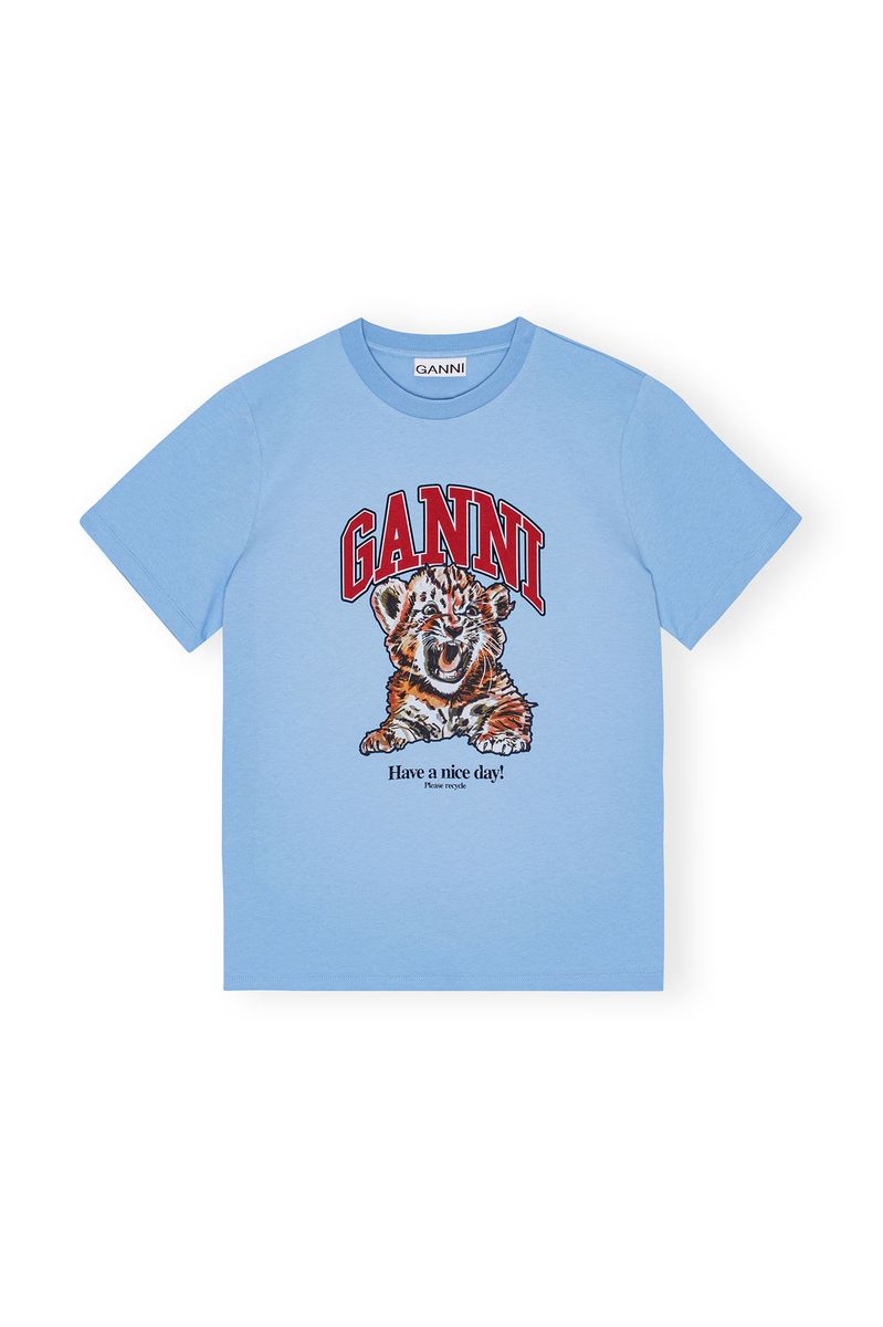 Basic Jersey Tiger Relaxed T-shirt Blissful Blue