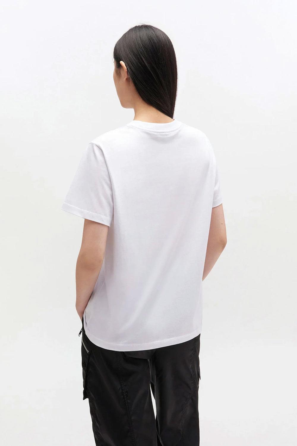 Basic cotton jersey neon kitty t-shirt bright white
