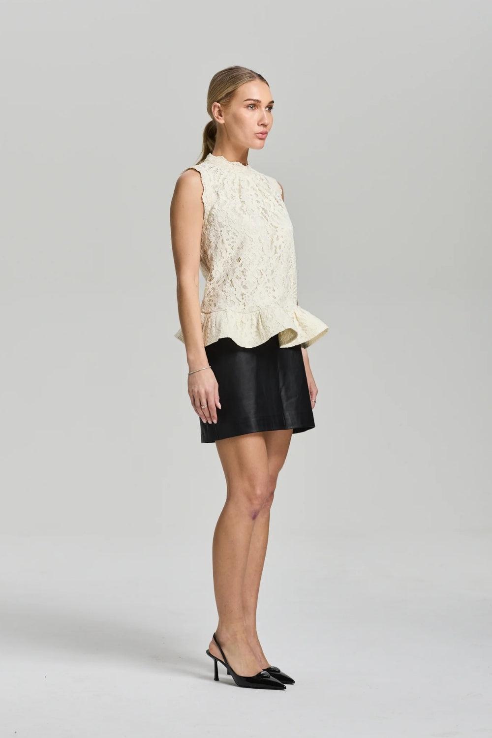 Beatrice Lace Top Cream