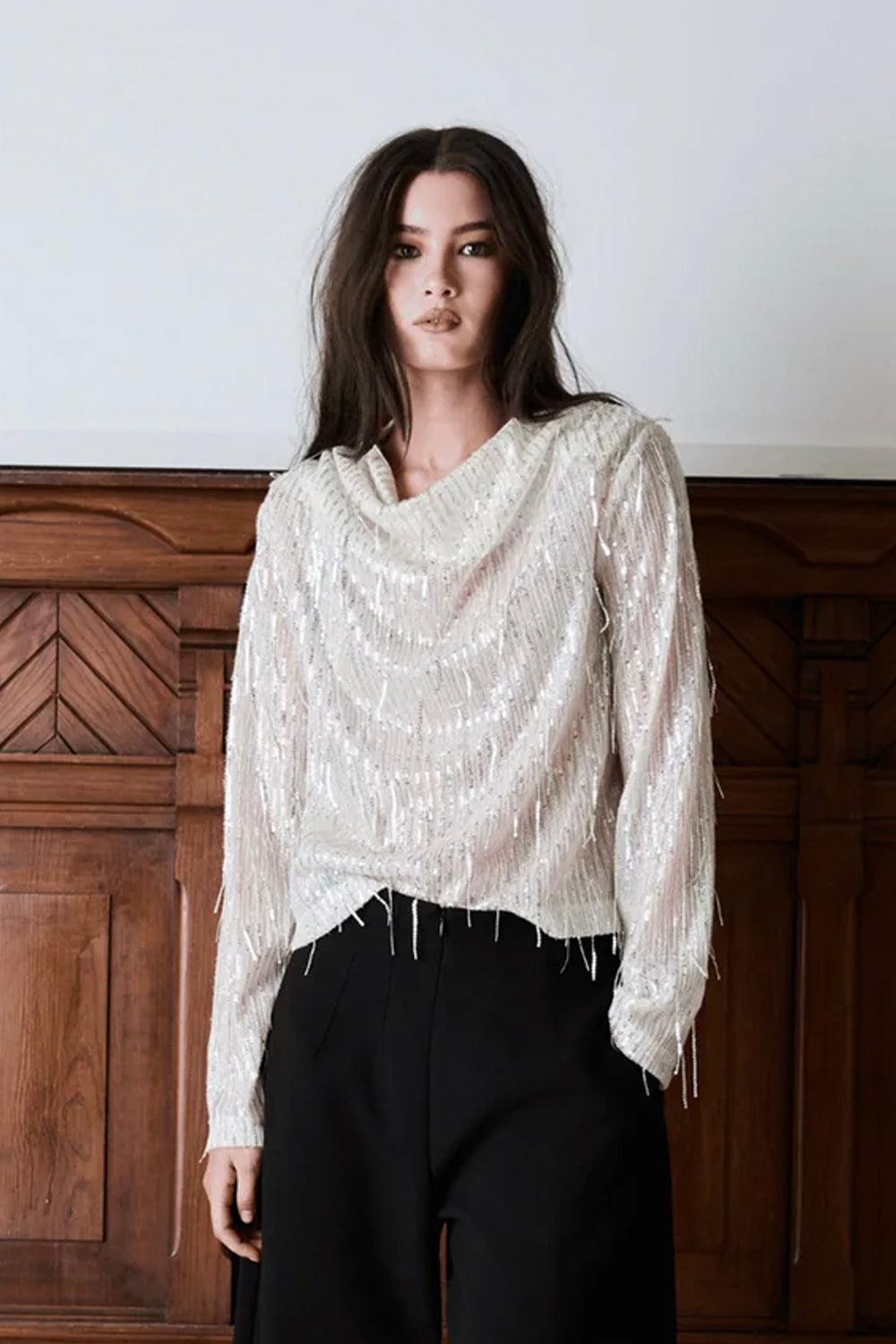 Beverly Fringe Top Lt Gold