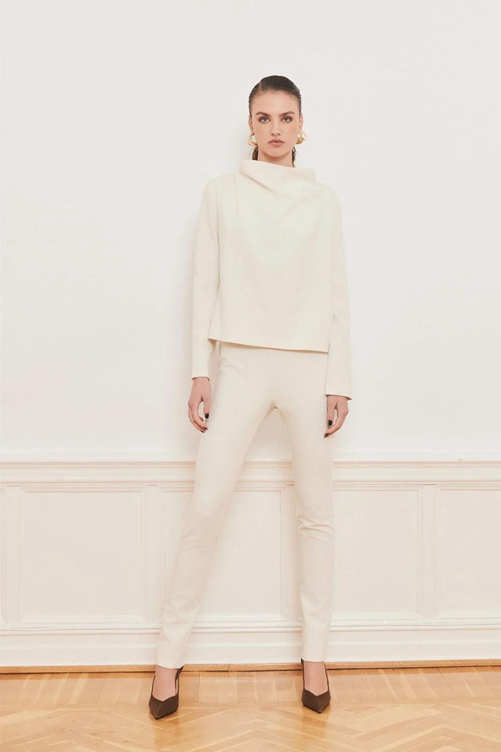 Beverly Top Ivory White