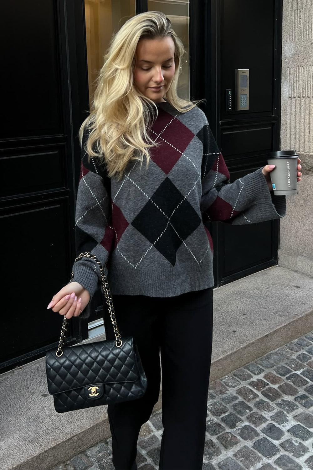 BoletteIC Pullover Grey Argyle