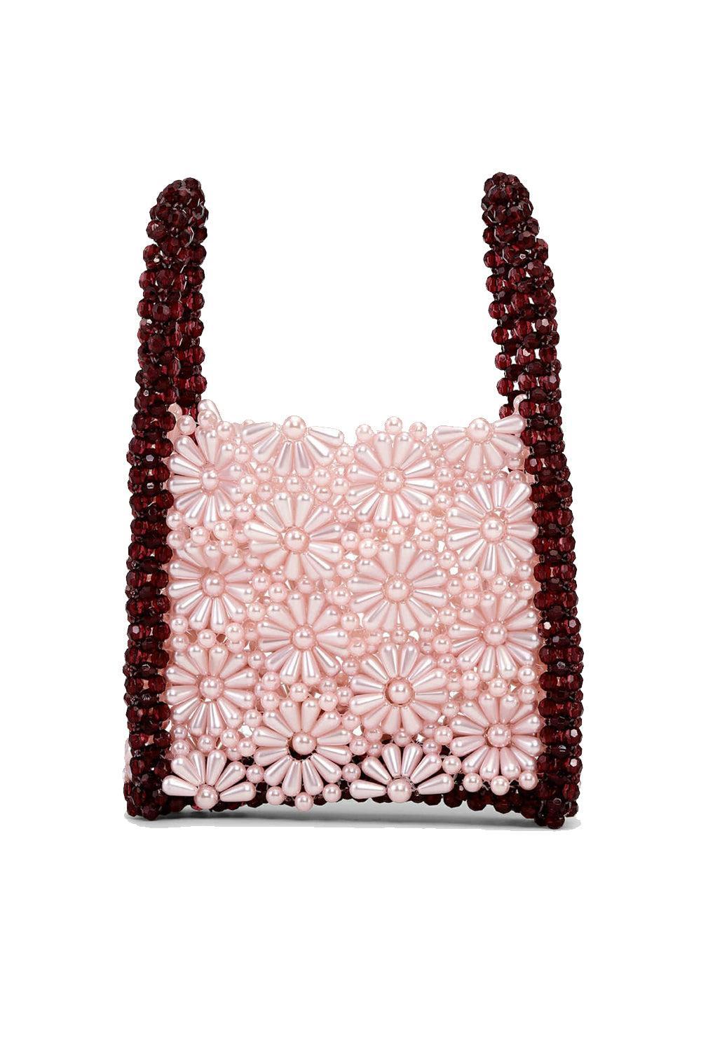 Bouquet Bead Bag Blush Burgundy