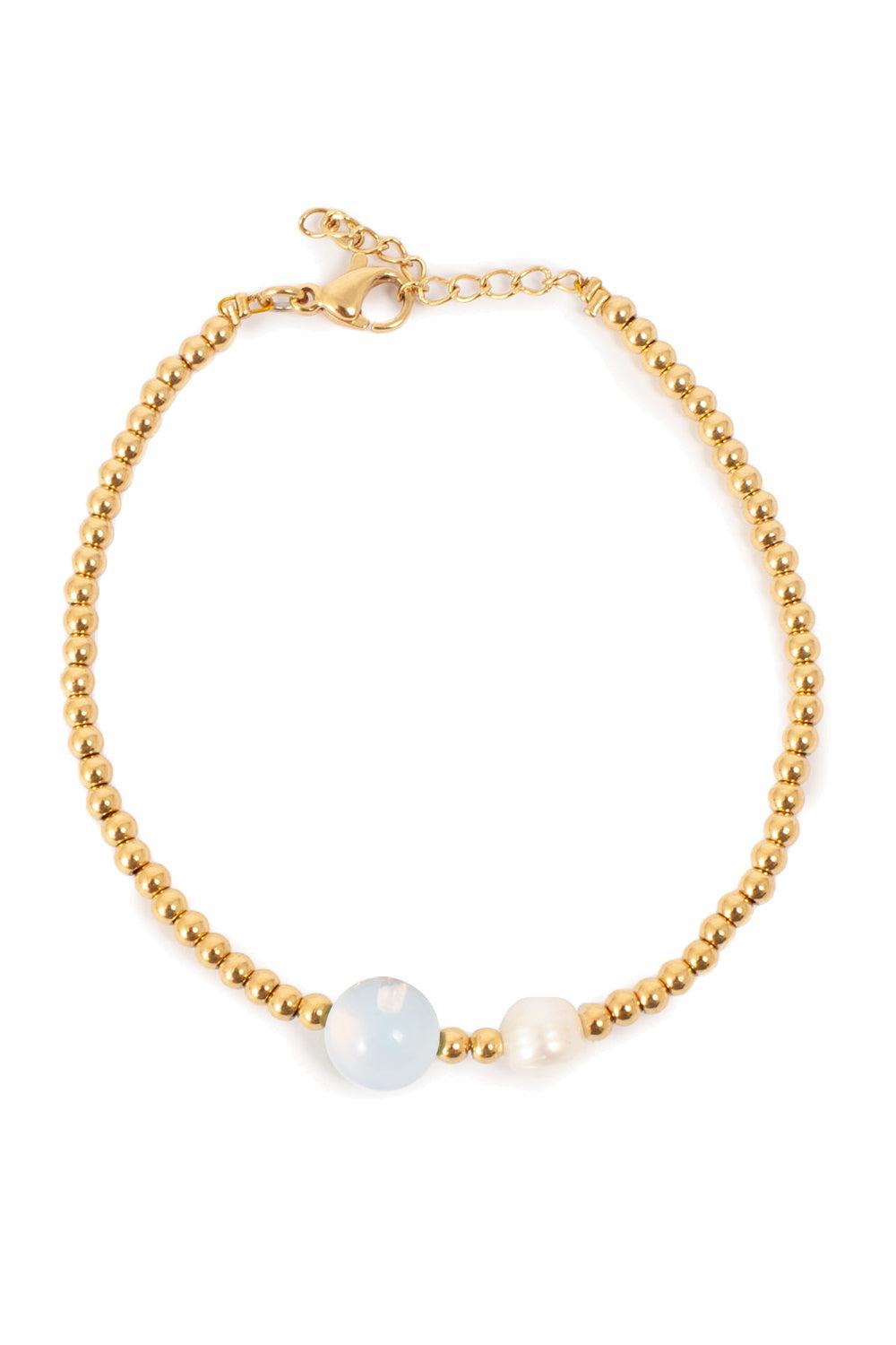 Bracelet Gold Moonstone & Pearl