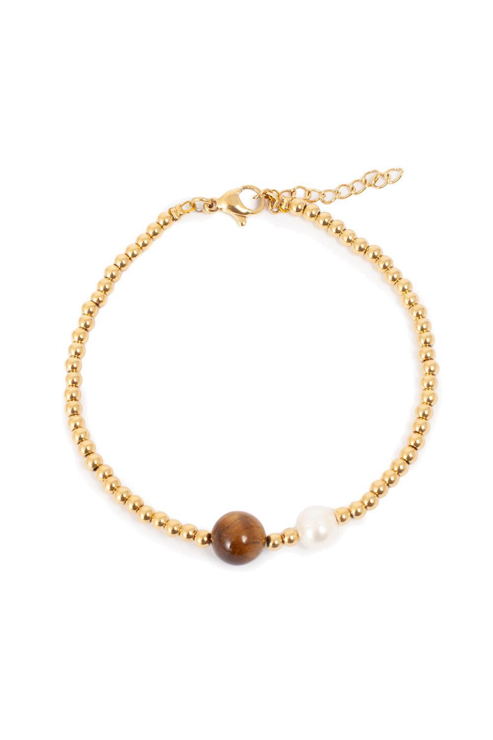 Bracelet Gold Moonstone & Pearl