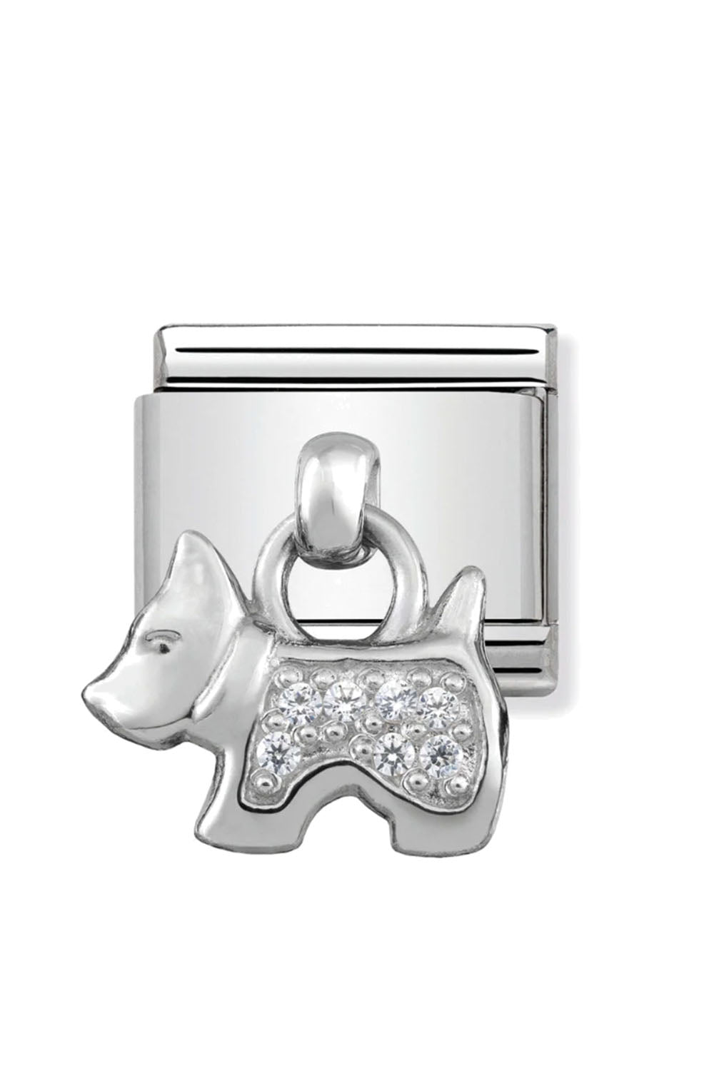 CHARMS 925 Sterling Silver and CZ Dog with CZ