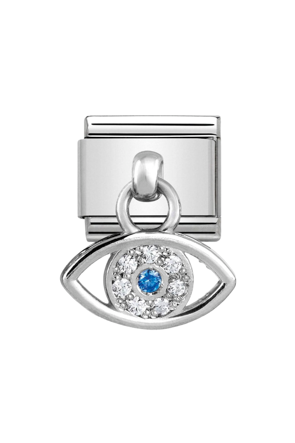 CHARMS 925 Sterling Silver and CZ Greek Eye with CZ