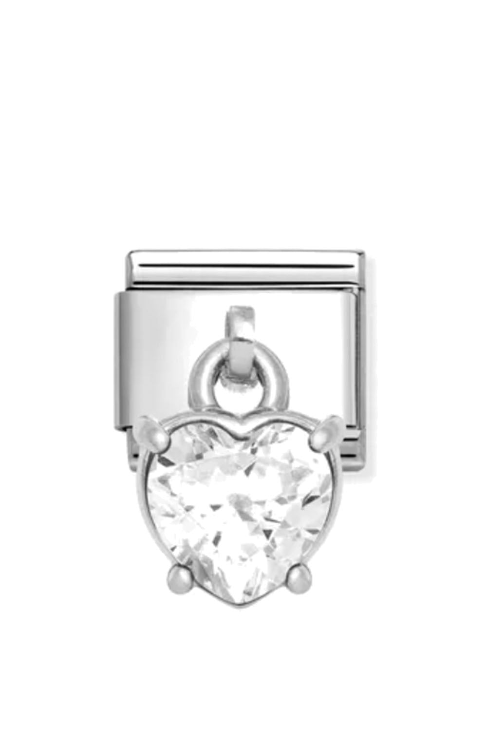 CHARMS 925 Sterling Silver and CZ Heart Cut CZ