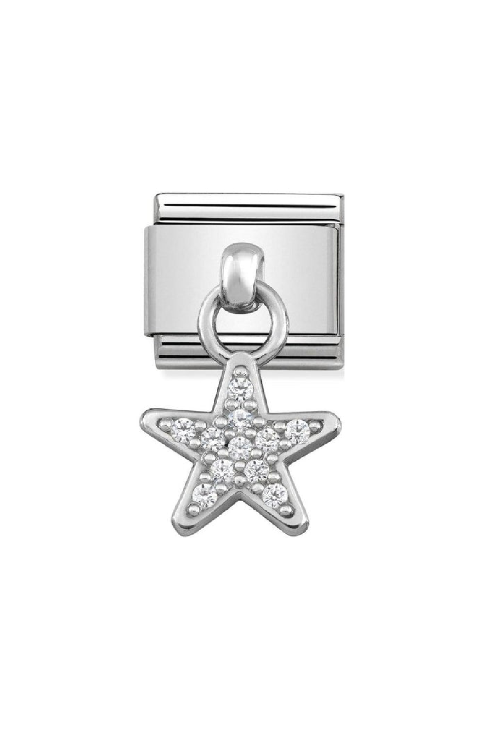 CHARMS 925 Sterling Silver and CZ Star with CZ